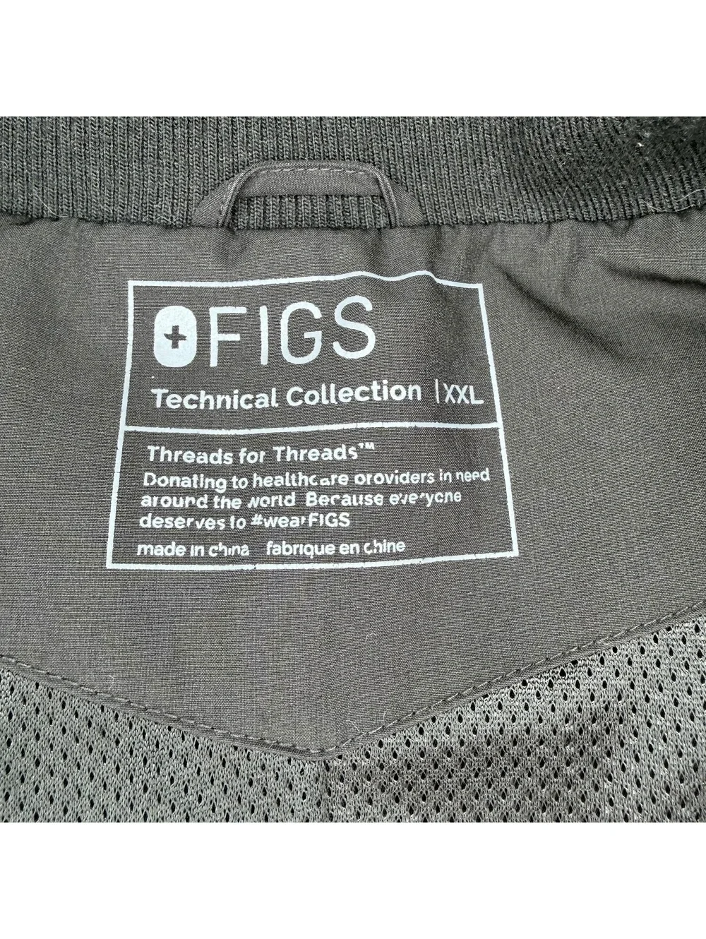 FIGS Technical Collection Black Long Sleeve Full Zip Jacket Men’s XXL 2XL